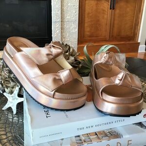 ALEXANDRE BIRMAN CLARITA KNOTTED LEATHER PLATFORM SANDALS